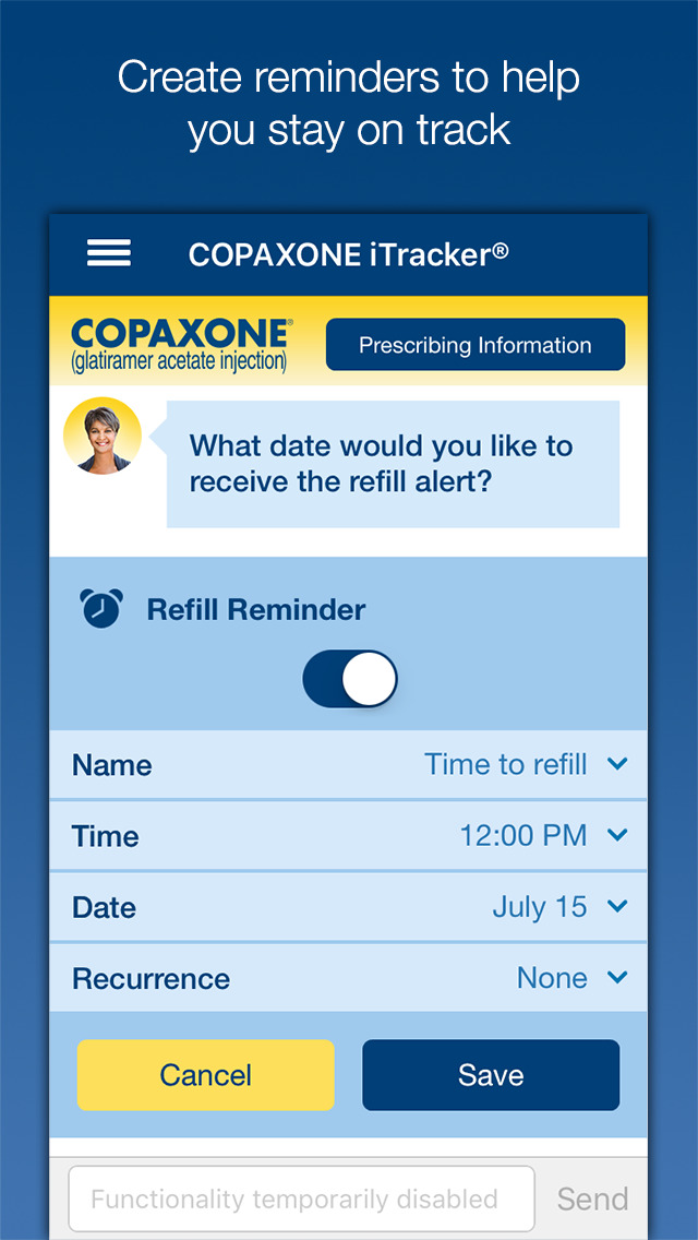 COPAXONE iTracker™ for iPhone