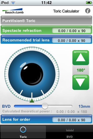 Contact Lens Toric eyeApp by Bausch & Lomb