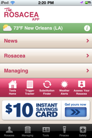 The Rosacea App for iPhone