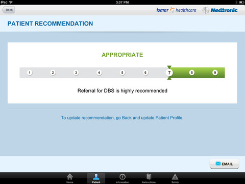 Assess for DBS of iPad