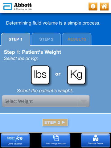 Abbott Animal Health I.V. Fluid Volume Calculator for iPad