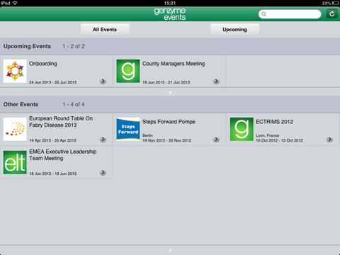 Genzyme Events for iPad