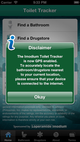 IMODIUM Toilet Tracker