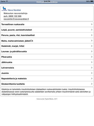 Novo Nordisk Hiilihydraattikäsikirja for iPad