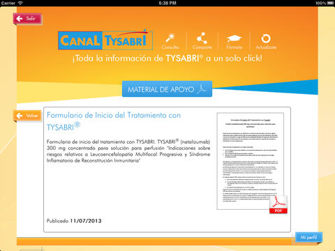 Canal Tysabri for iPad