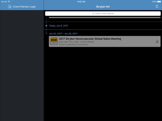Stryker NV Events for iPad