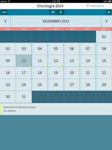 Calendário de Eventos - Oncologia for iPad