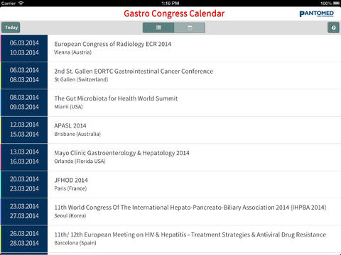 Gastro Congress App for iPad