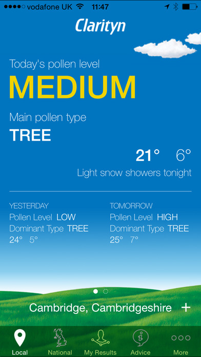 Pollen Forecast UK for iPhone