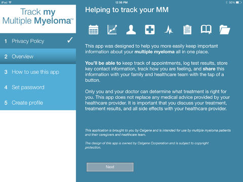 Track My Multiple Myeloma for iPad
