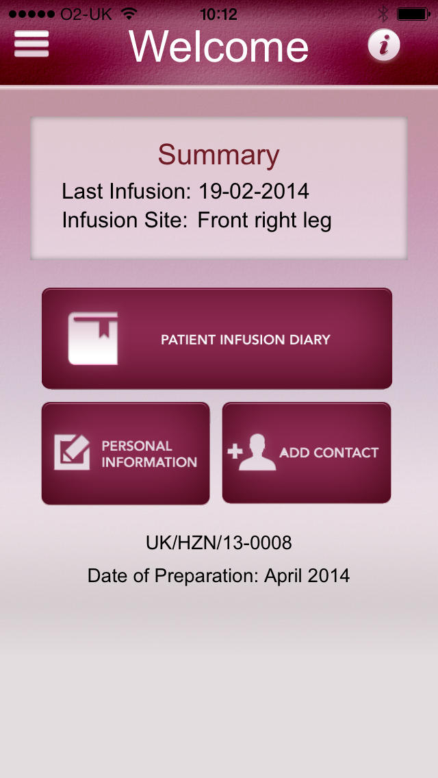 Hizentra▼ Patient Infusion Diary for iPhone