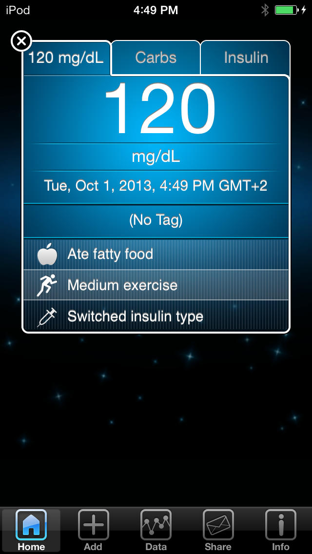 iBGStar mg/dL Diabetes Manager Application for iPhone