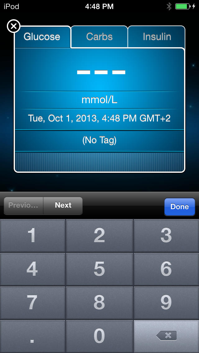 iBGStar mmol/L Diabetes Manager Application for iPhone