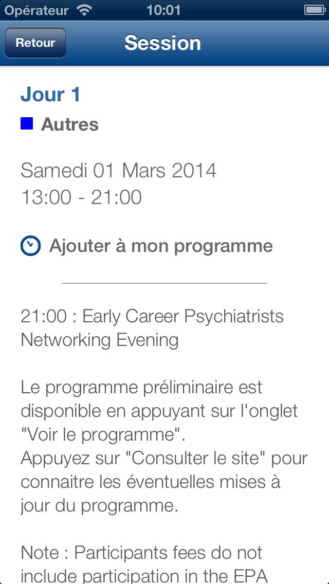 Calendrier des congrès et évènements Janssen en Psychiatrie 2013 for iPhone