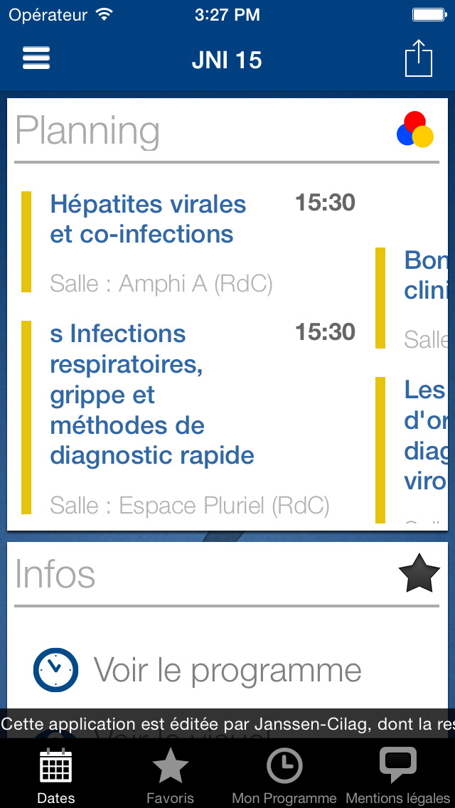 Calendrier des congrès et évènements Janssen en Virologie 2013 for iPhone