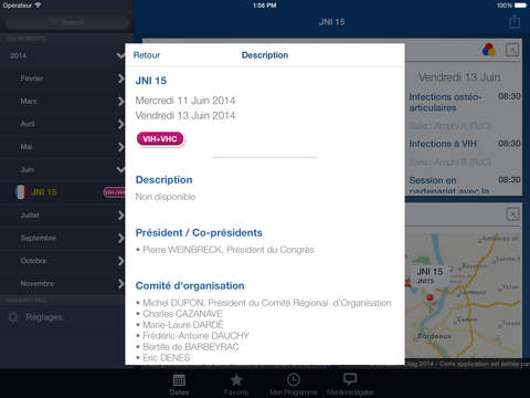 Calendrier des congrès et évènements Janssen en Virologie 2013 for iPad