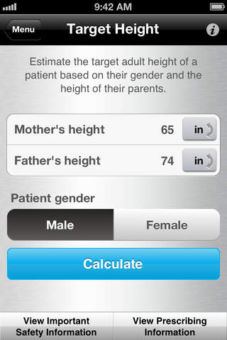 Growth Evaluation Tool for iPhone