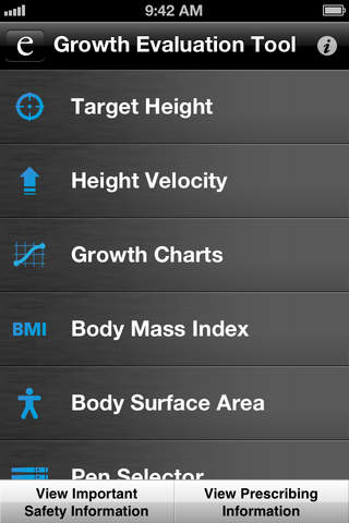 Growth Evaluation Tool for iPhone