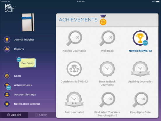 MS self – Multiple Sclerosis Mobile App for iPad