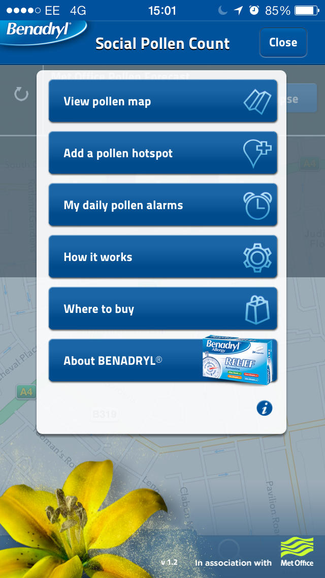 BENADRYL® Social Pollen Count for iPhone