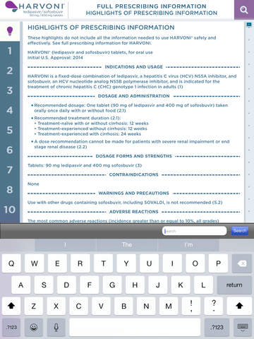 HVN Interactive Prescribing Information for iPad