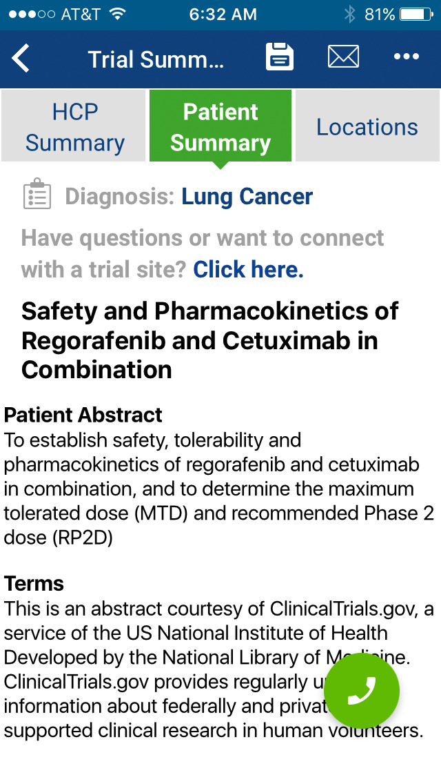 Bayer Oncology Clinical Trial Finder for iPhone