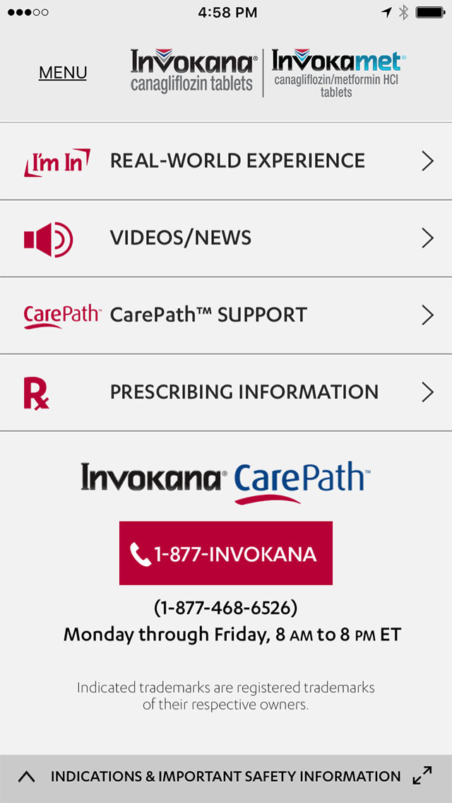 INVOKANA® (canagliflozin) HCP Central, Healthcare Provider Prescribing Tools, Information, and Patient Education Videos for iPhone