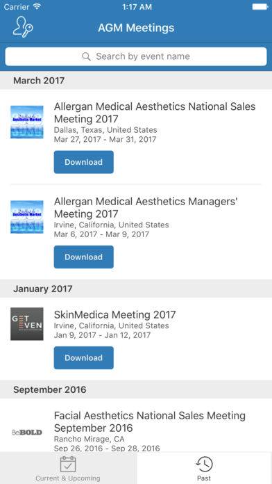 Allergan Medical Aesthetics Meetings for iPhone