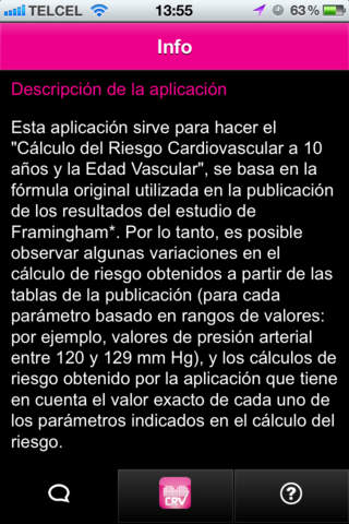 Calculadora de Riesgo Cardiovascular Modelo Framingham for iPhone