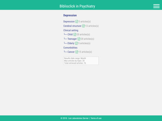 Biblioclick in Psychiatry for iPad