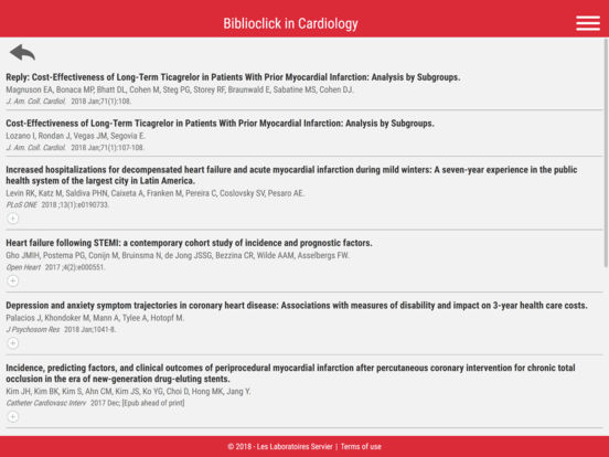 Biblioclick in Cardiology for iPad