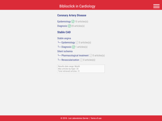 Biblioclick in Cardiology for iPad