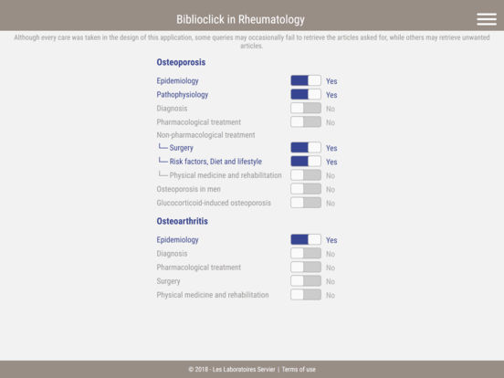 Biblioclick in Rheumatology for iPad