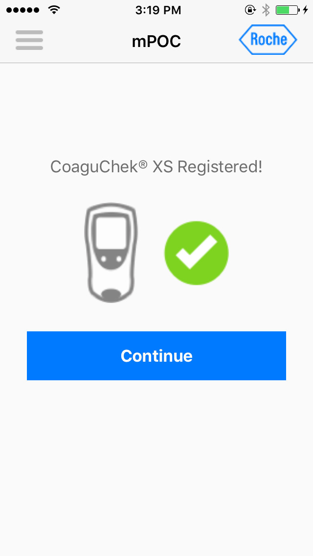 CoaguChek XS mPOC App for iPhone