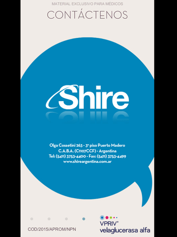 Aplicación VPRIV® - Shire Argentina for iPad