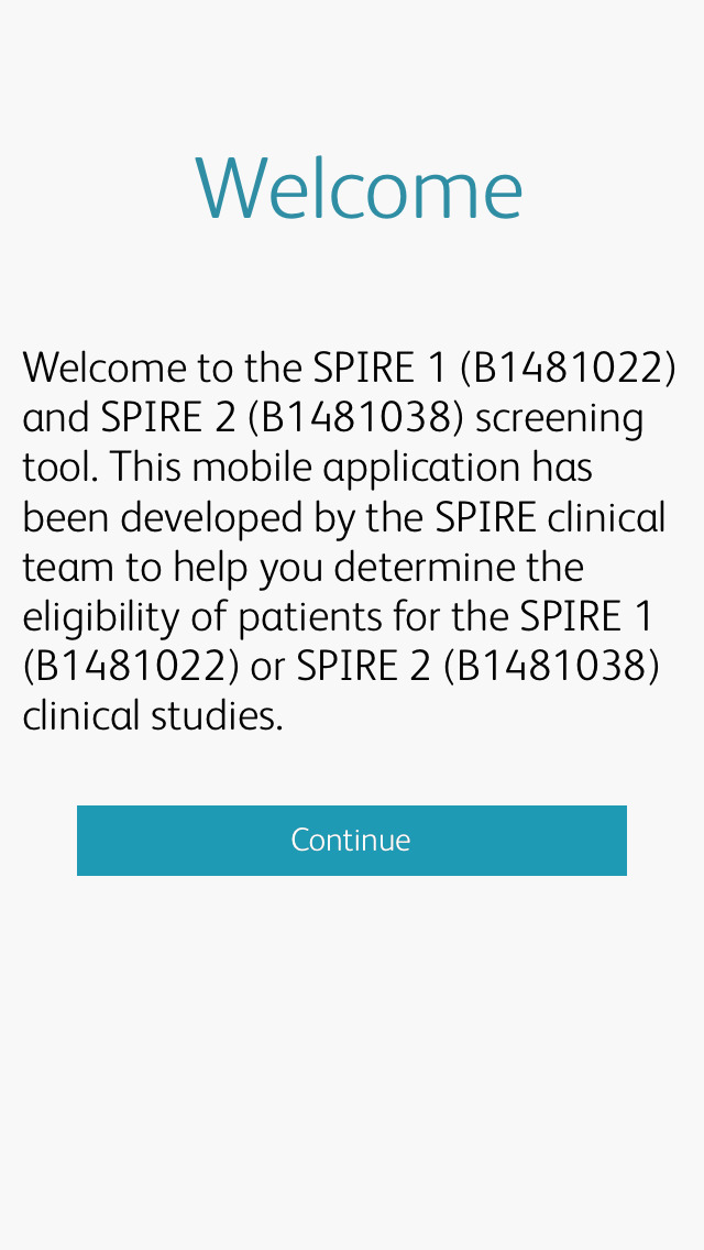 SPIRE Clinical Trial Screening Tool for iPhone