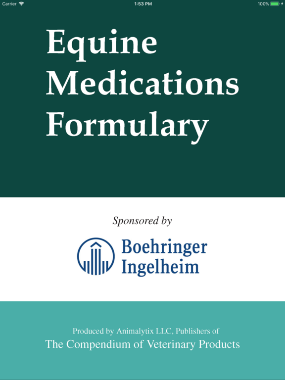 Equine Medications Formulary Canada for iPad