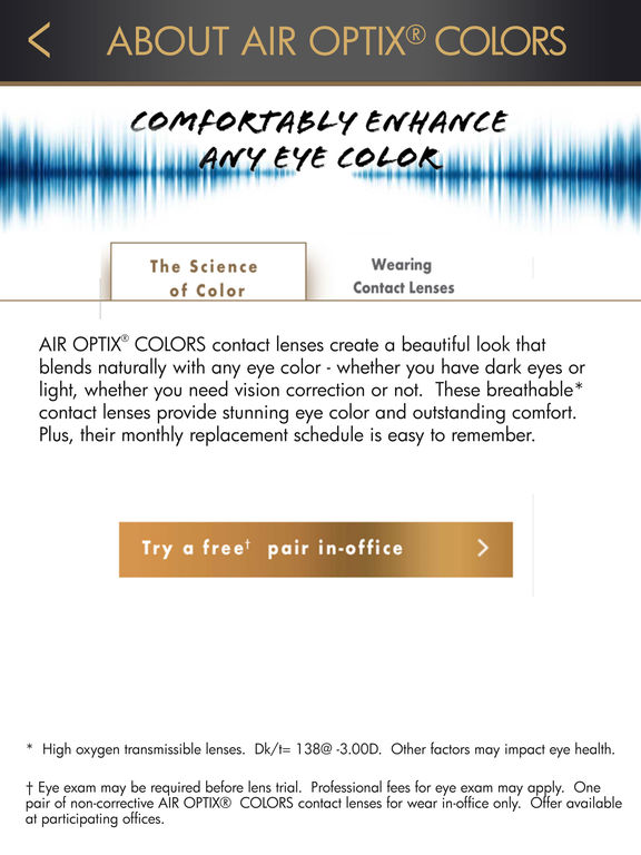 AIR OPTIX® COLORS - Color Studio for iPad
