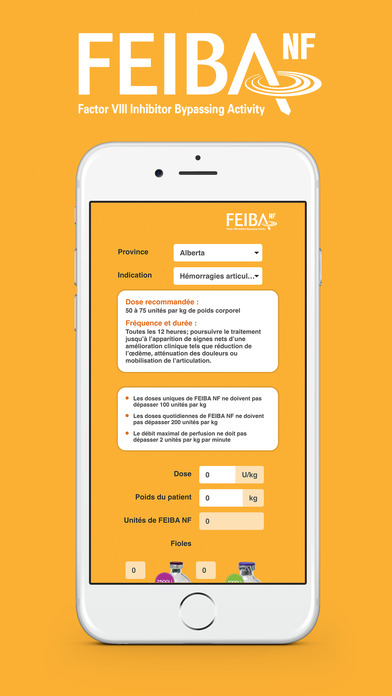 FEIBA Dosage Calculator for iPhone for iPhone