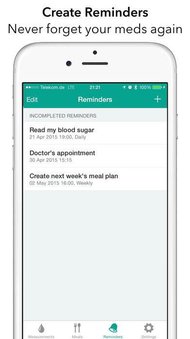 Diabetes Assistant - track blood sugar and meals for iPhone