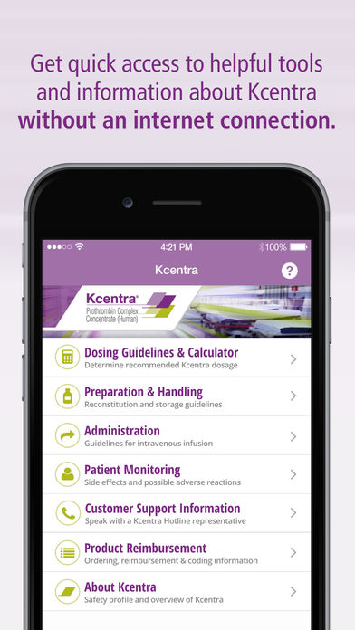 Kcentra Quick Guide for iPhone