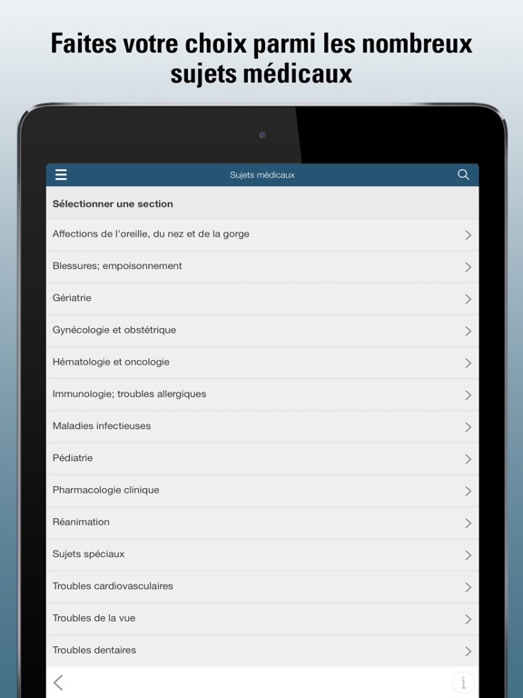Le Manuel MSD Professionnel for iPad
