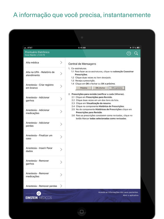 Einstein Guia PEP Médicos for iPad