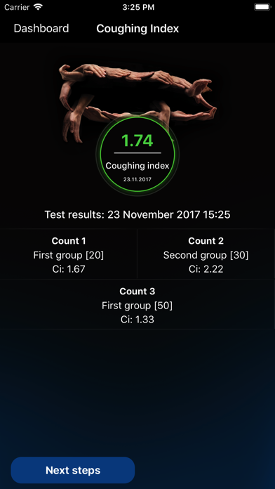 Cough Index Calculator App for iPhone