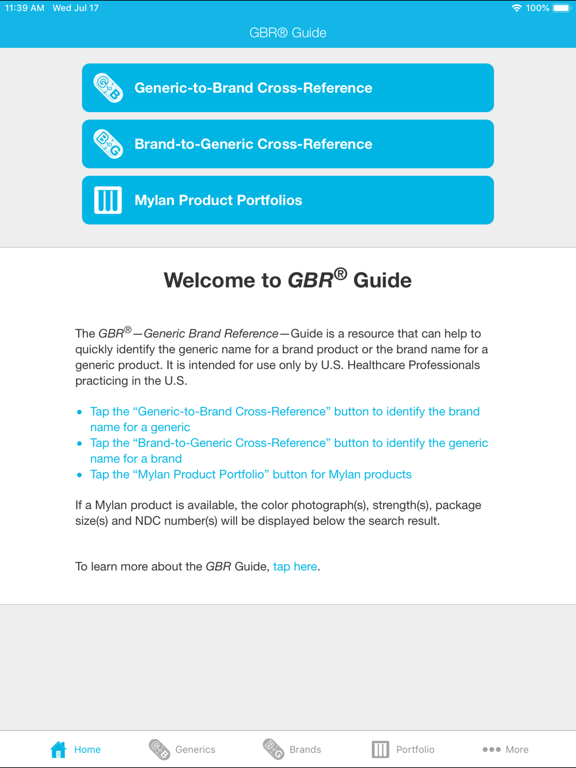Mylan GBR Guide for iPad