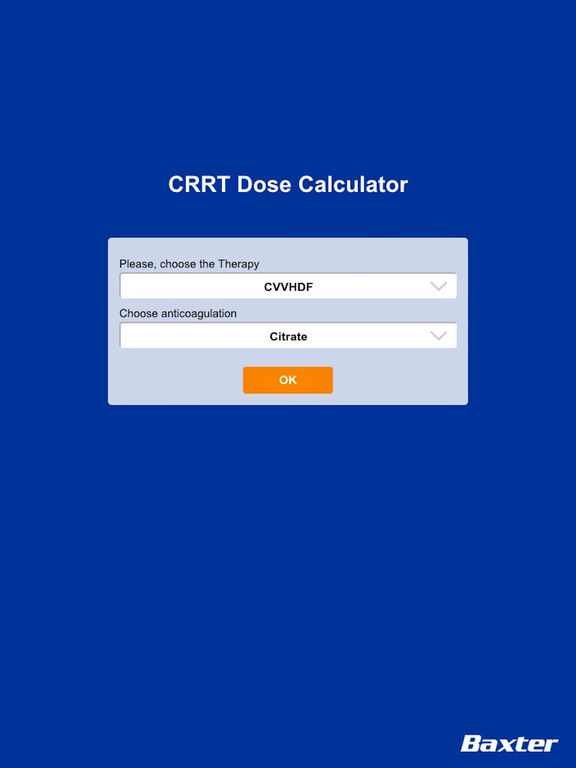 CRRT Dose Calculator for iPad
