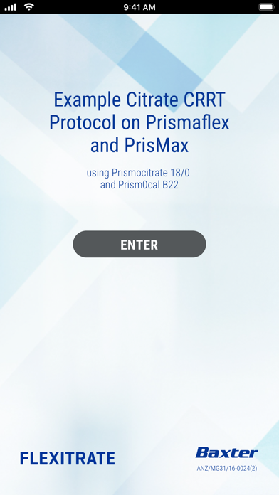 Prismaflex Citrate Protocol for iPhone