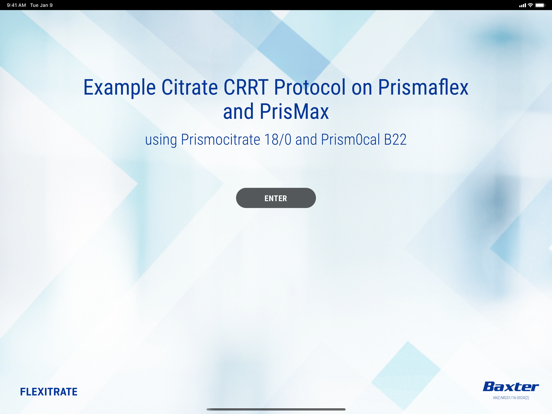 Prismaflex Citrate Protocol for iPad